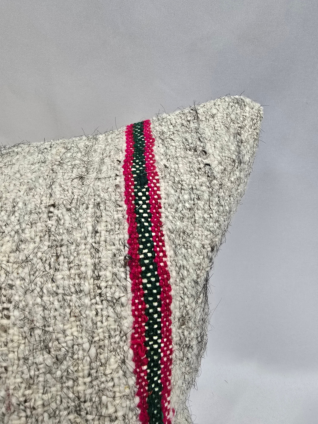 Turkish Hemp Pillow Cushion Natural Cream Red Pillow Cushion Cover 16" x 24" #9186
