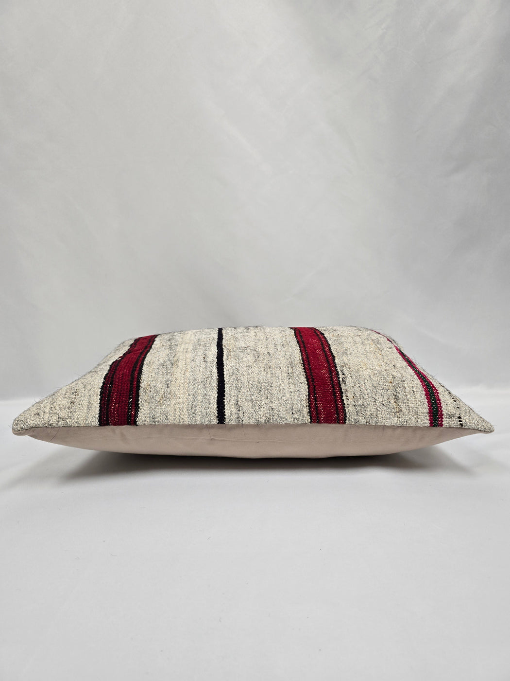 Turkish Hemp Pillow Cushion Natural Cream Red Pillow Cushion Cover 16" x 24" #9186