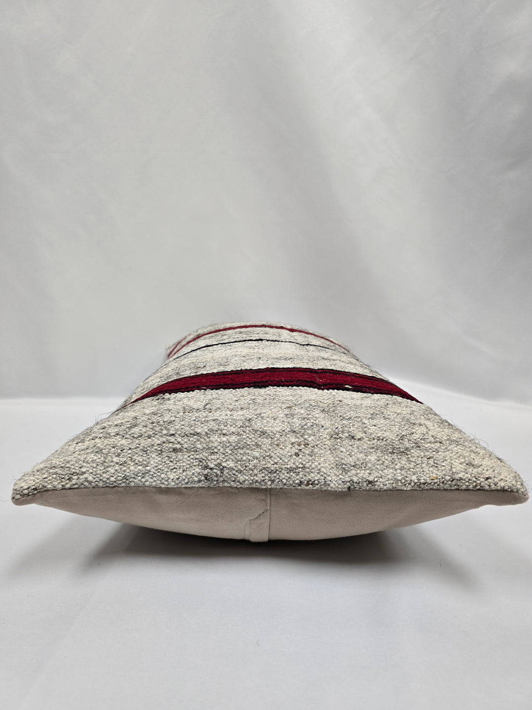 Turkish Hemp Pillow Cushion Natural Cream Red Pillow Cushion Cover 16" x 24" #9186