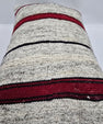 Turkish Hemp Pillow Cushion Natural Cream Red Pillow Cushion Cover 16" x 24" #9186