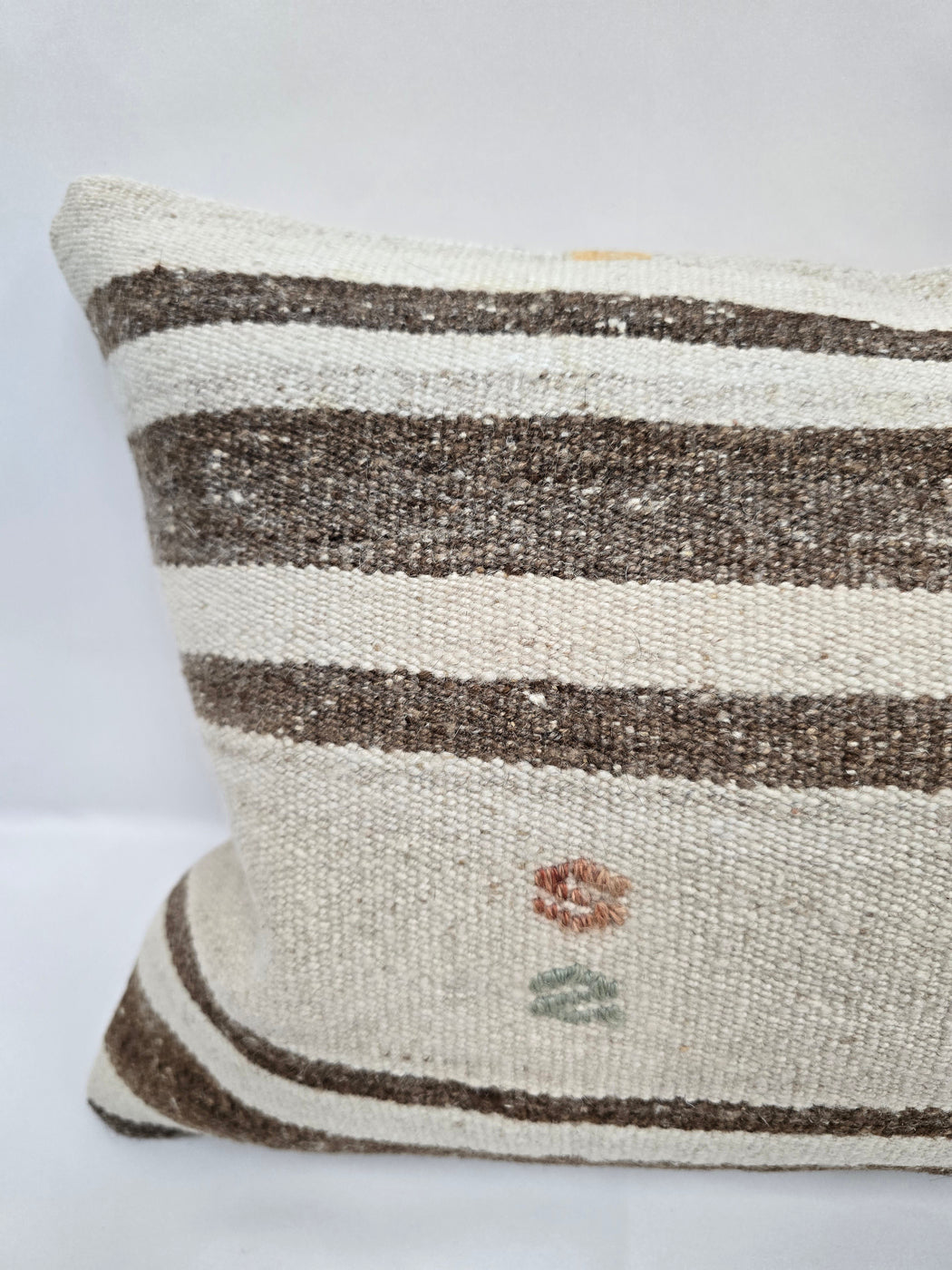 Turkish Hemp Pillow Cushion Natural Cream Brown Pillow Cushion Cover 16" x 24" #9185