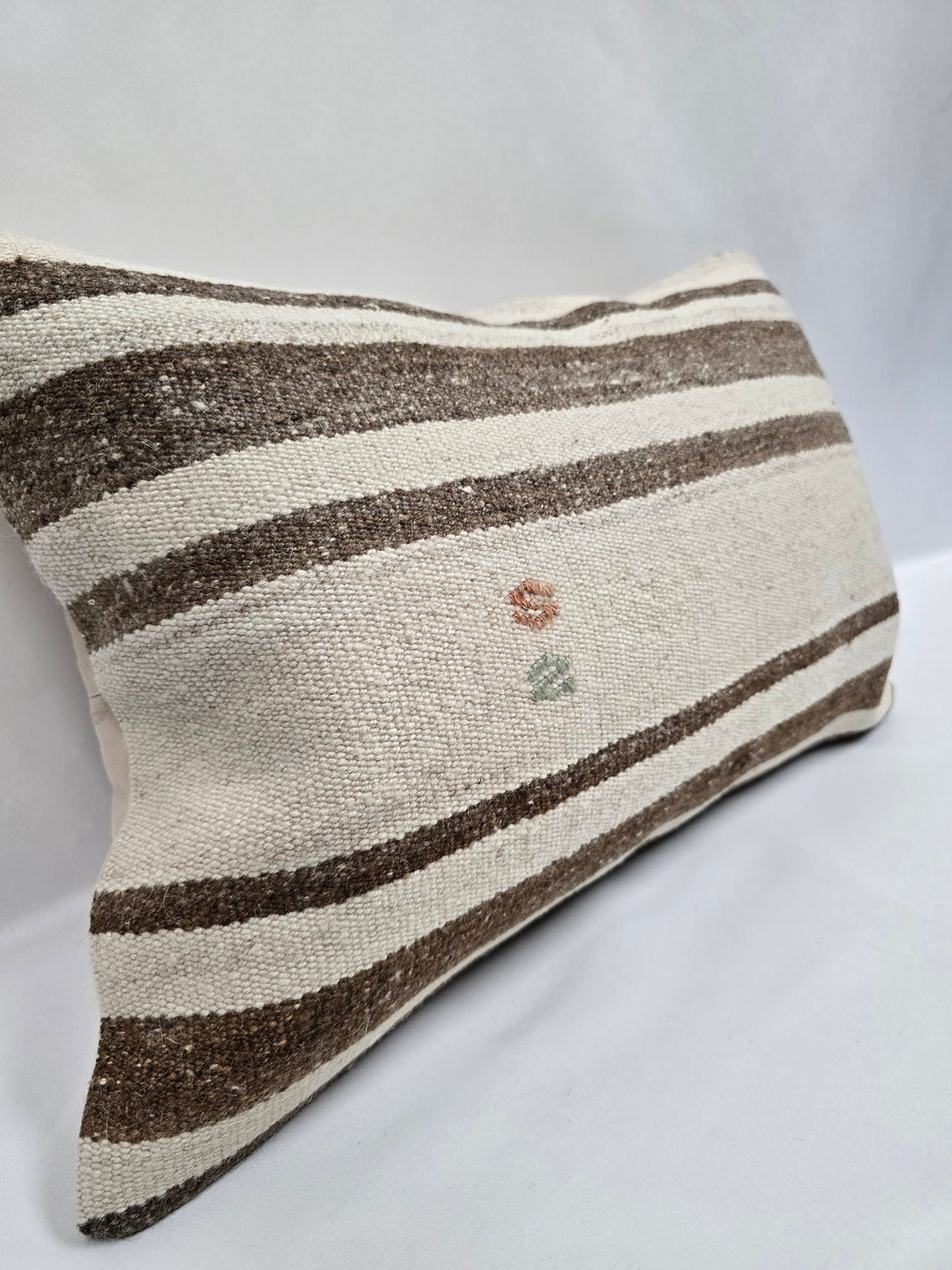 Turkish Hemp Pillow Cushion Natural Cream Brown Pillow Cushion Cover 16" x 24" #9185