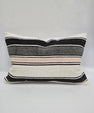 Turkish Hemp Pillow Cushion Natural Cream Black Pillow Cushion Cover 16" x 24" #9182