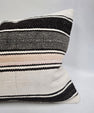 Turkish Hemp Pillow Cushion Natural Cream Black Pillow Cushion Cover 16" x 24" #9182