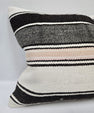 Turkish Hemp Pillow Cushion Natural Cream Black Pillow Cushion Cover 16" x 24" #9182