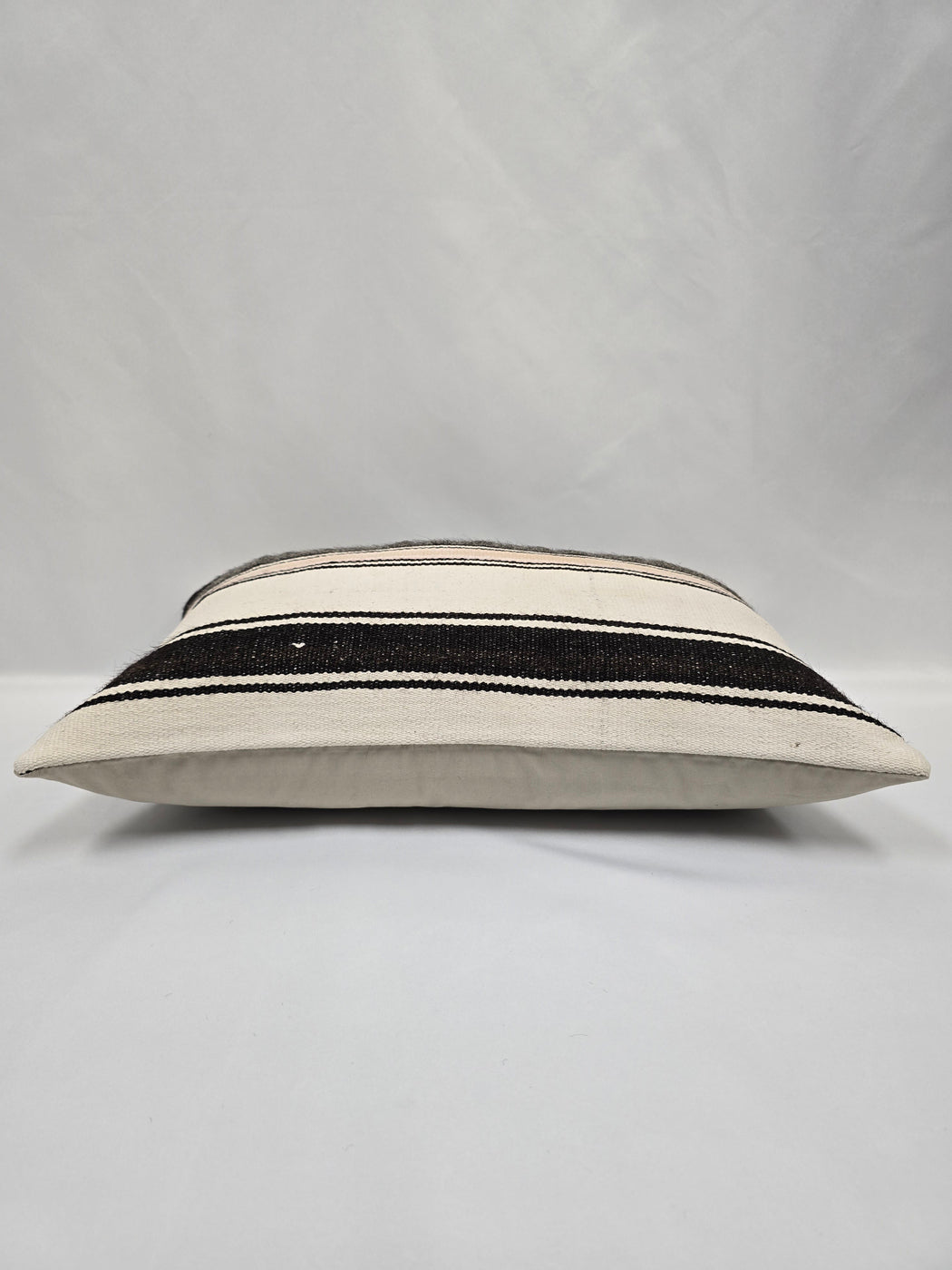 Turkish Hemp Pillow Cushion Natural Cream Black Pillow Cushion Cover 16" x 24" #9182