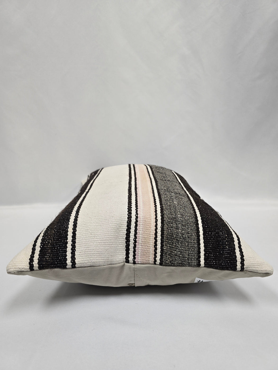 Turkish Hemp Pillow Cushion Natural Cream Black Pillow Cushion Cover 16" x 24" #9182