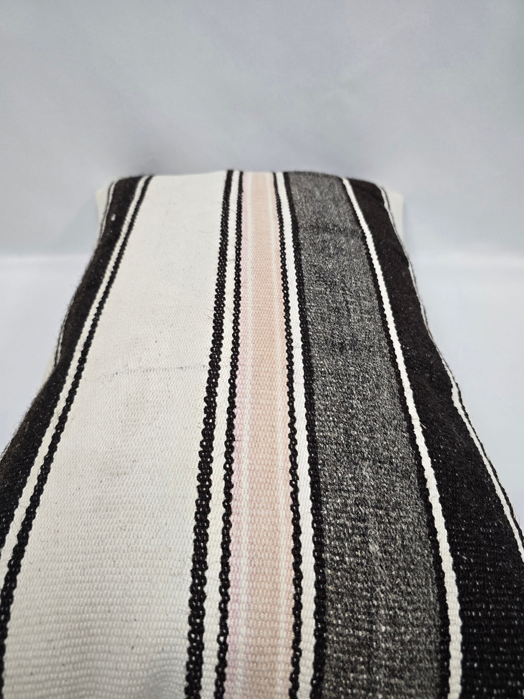 Turkish Hemp Pillow Cushion Natural Cream Black Pillow Cushion Cover 16" x 24" #9182