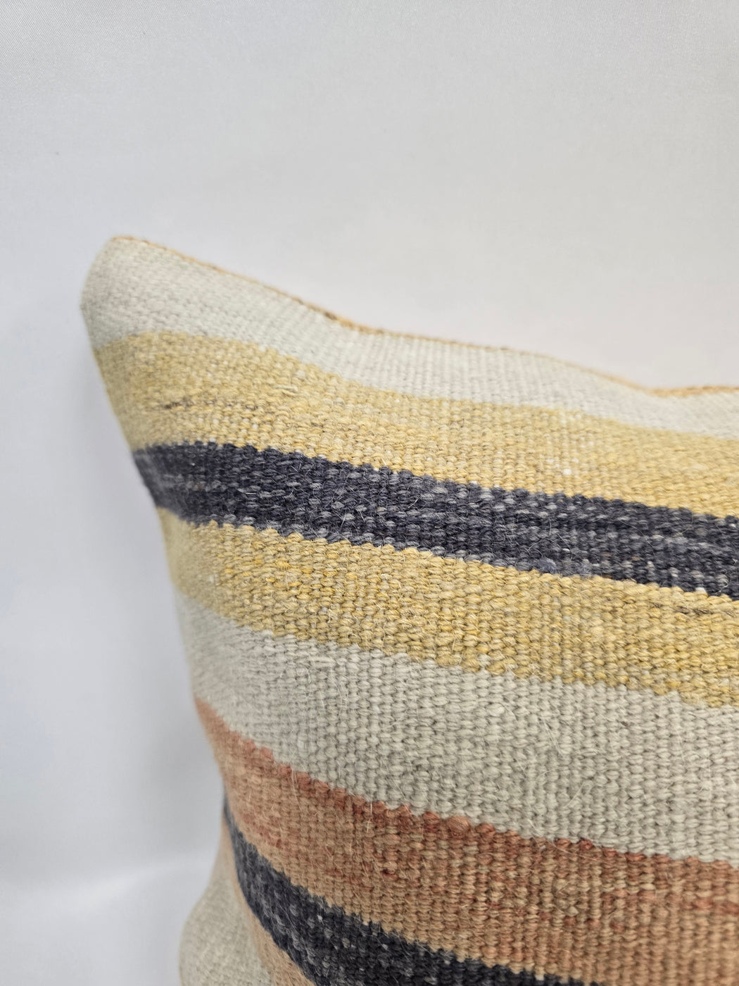 Turkish Hemp Pillow Cushion Natural Cream Yellow Pillow Cushion Cover 16" x 24" #9181