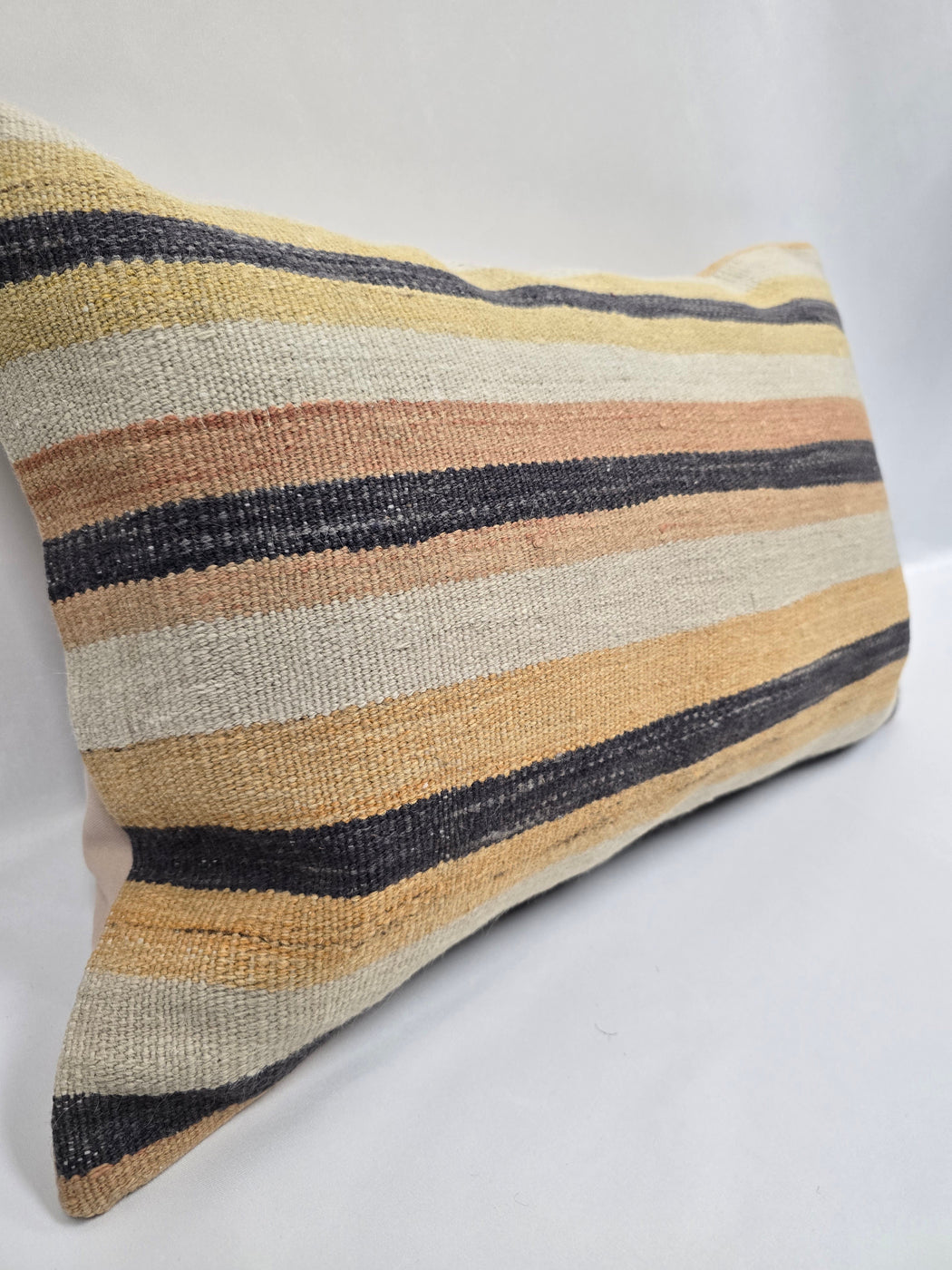 Turkish Hemp Pillow Cushion Natural Cream Yellow Pillow Cushion Cover 16" x 24" #9181