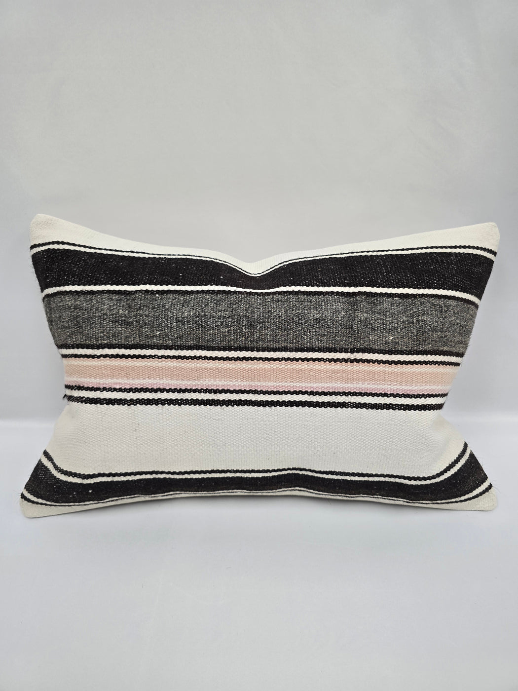 Turkish Hemp Pillow Cushion Natural Cream Gray Pillow Cushion Cover 16" x 24" #9178