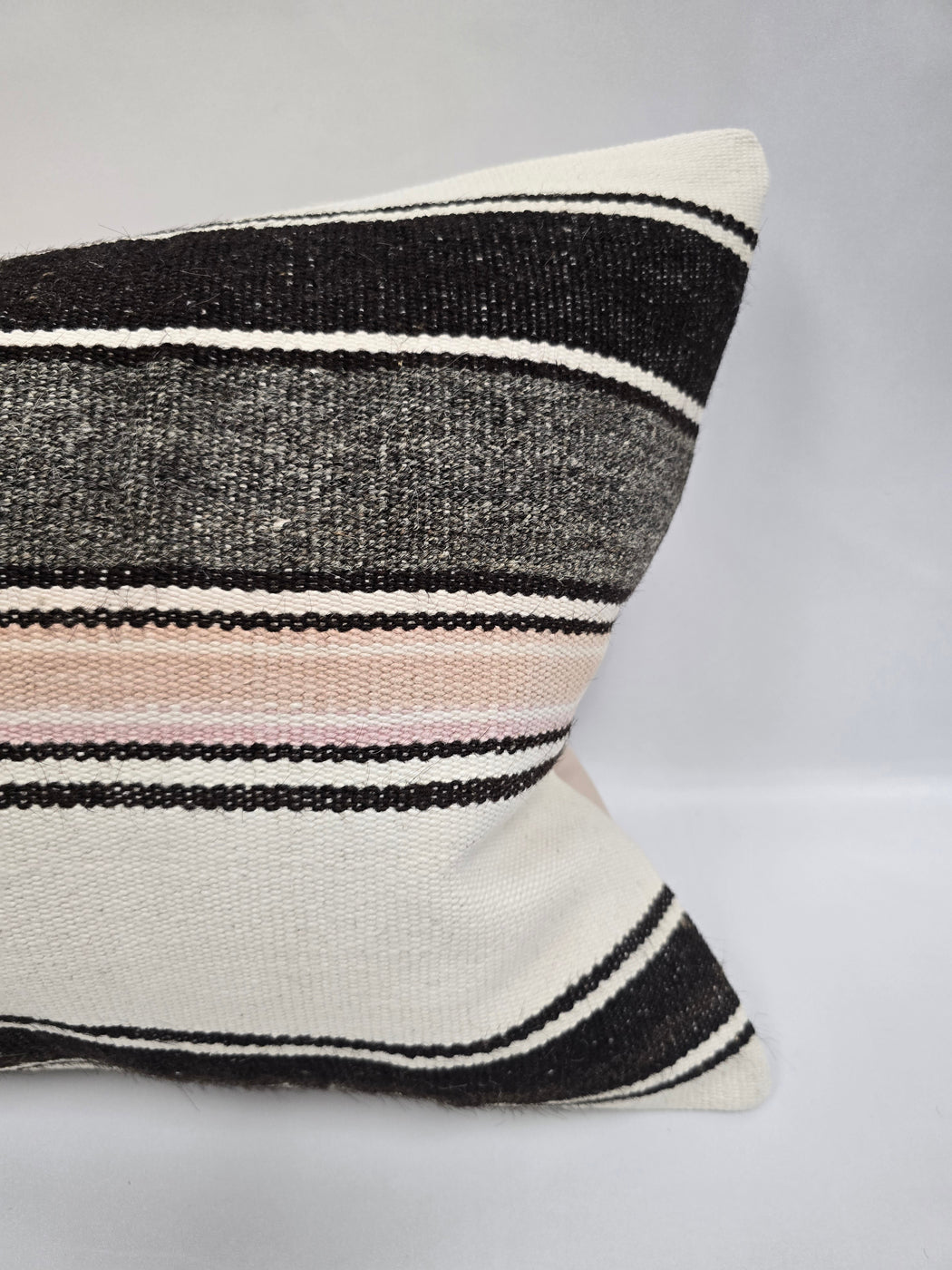 Turkish Hemp Pillow Cushion Natural Cream Gray Pillow Cushion Cover 16" x 24" #9178
