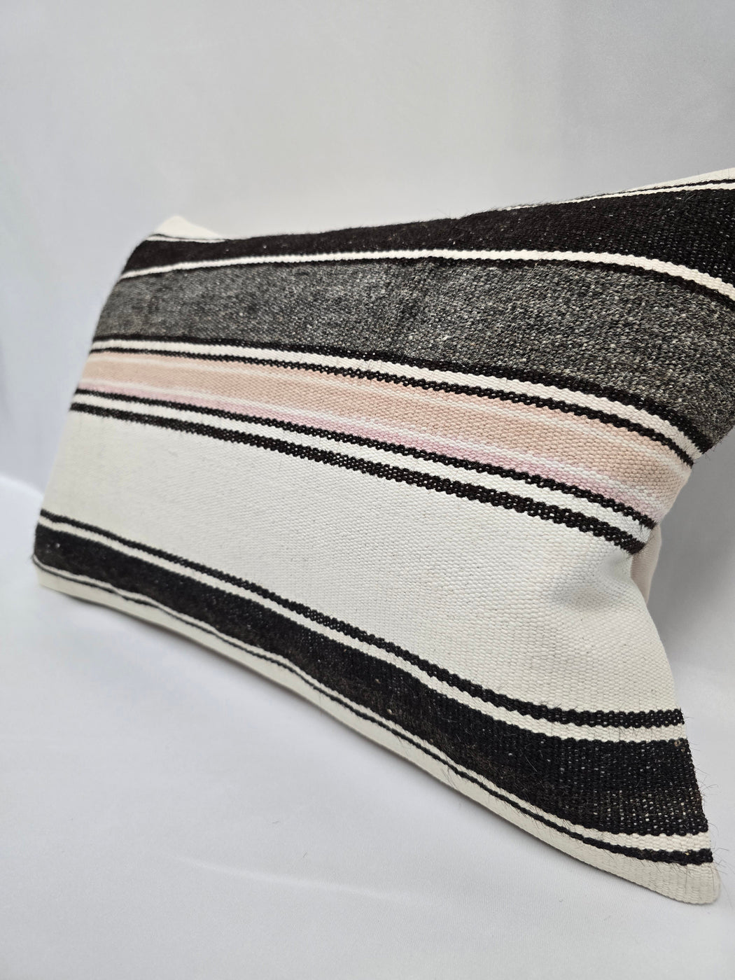 Turkish Hemp Pillow Cushion Natural Cream Gray Pillow Cushion Cover 16" x 24" #9178