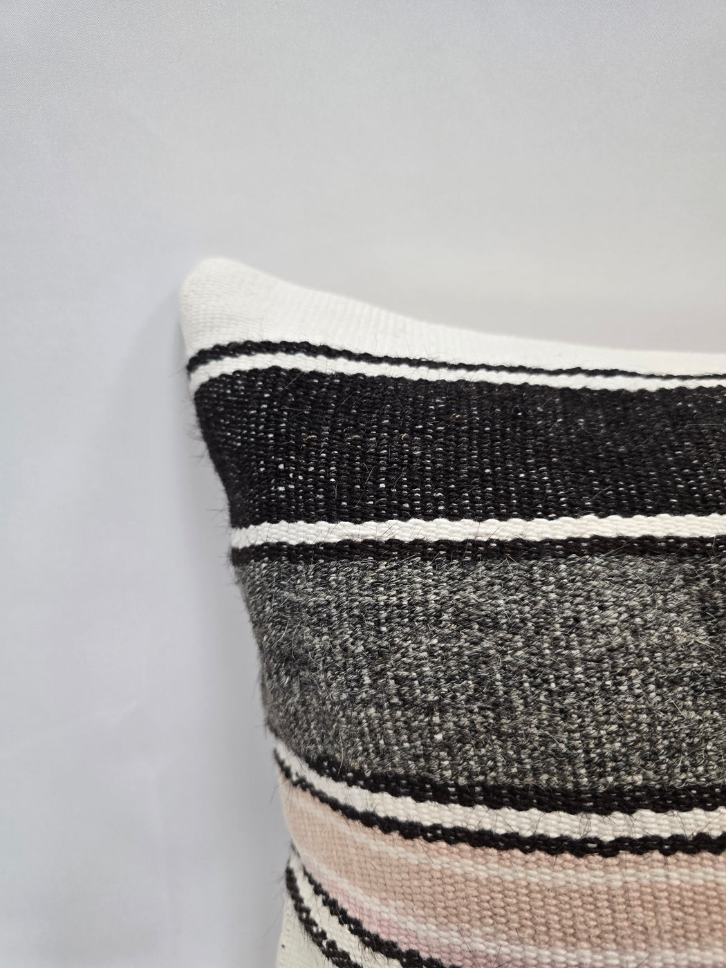 Turkish Hemp Pillow Cushion Natural Cream Gray Pillow Cushion Cover 16" x 24" #9178