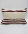 Turkish Hemp Pillow Cushion Natural Cream Black Pillow Cushion Cover 16" x 24" #9177