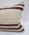Turkish Hemp Pillow Cushion Natural Cream Black Pillow Cushion Cover 16" x 24" #9177