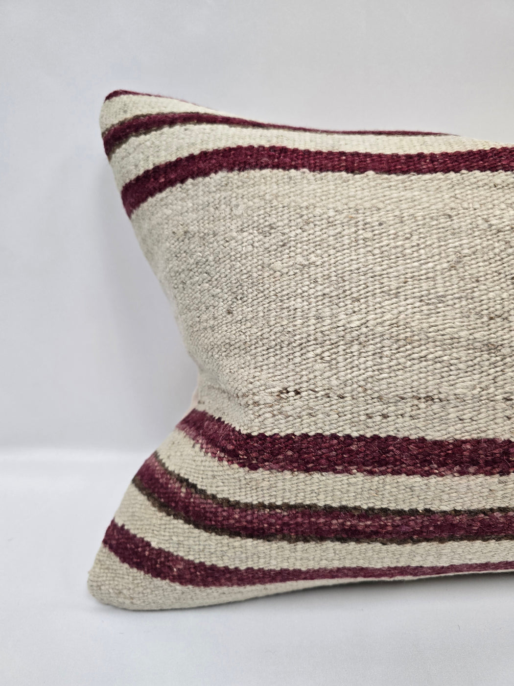 Turkish Hemp Pillow Cushion Natural Cream Black Pillow Cushion Cover 16" x 24" #9177