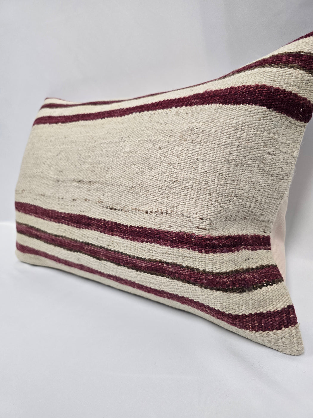 Turkish Hemp Pillow Cushion Natural Cream Black Pillow Cushion Cover 16" x 24" #9177