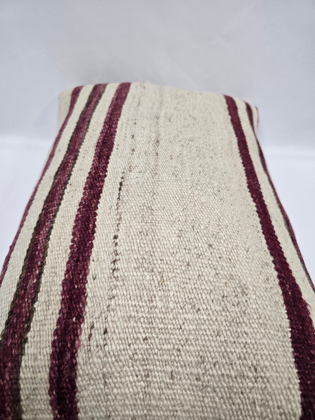 Turkish Hemp Pillow Cushion Natural Cream Black Pillow Cushion Cover 16" x 24" #9177