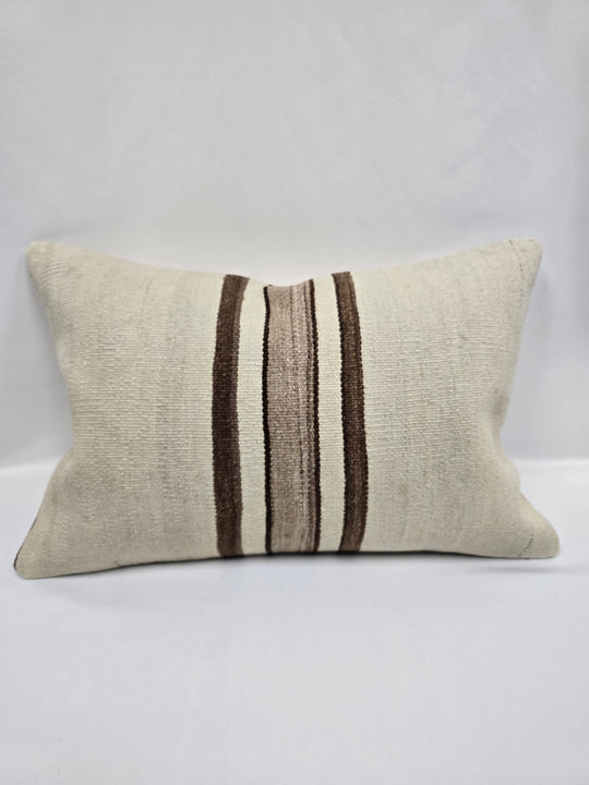 Turkish Hemp Pillow Cushion Natural Cream Brown Pillow Cushion Cover 16" x 24" #9174