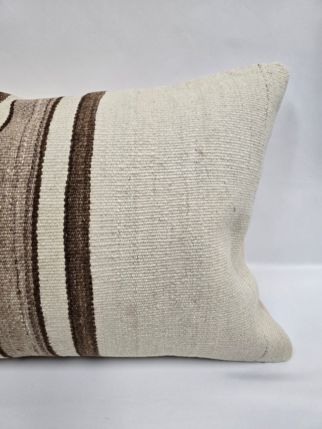 Turkish Hemp Pillow Cushion Natural Cream Brown Pillow Cushion Cover 16" x 24" #9174