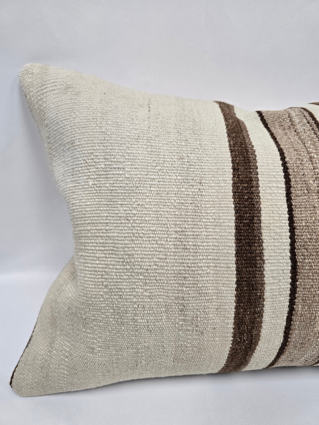 Turkish Hemp Pillow Cushion Natural Cream Brown Pillow Cushion Cover 16" x 24" #9174