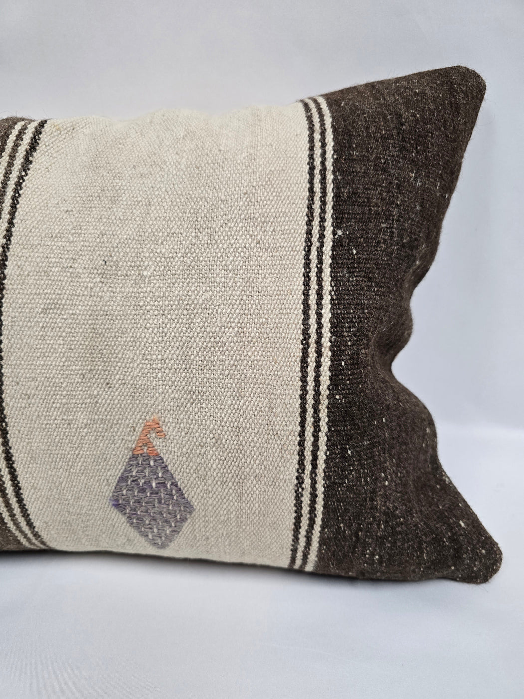 Turkish Hemp Pillow Cushion Natural Cream Brown Pillow Cushion Cover 16" x 24" #9173