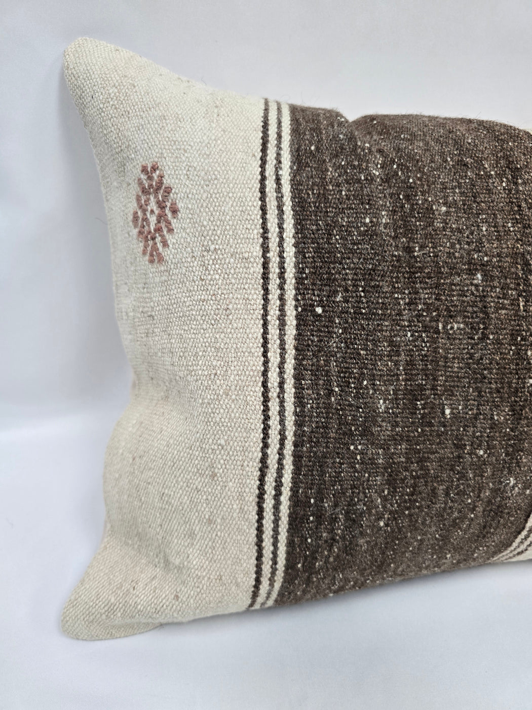 Turkish Hemp Pillow Cushion Natural Cream Brown Pillow Cushion Cover 16" x 24" #9173