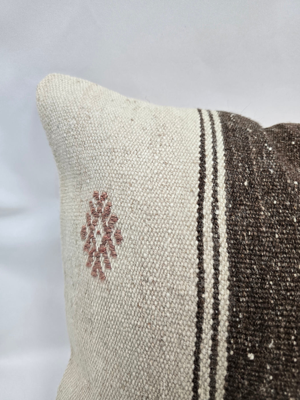 Turkish Hemp Pillow Cushion Natural Cream Brown Pillow Cushion Cover 16" x 24" #9173