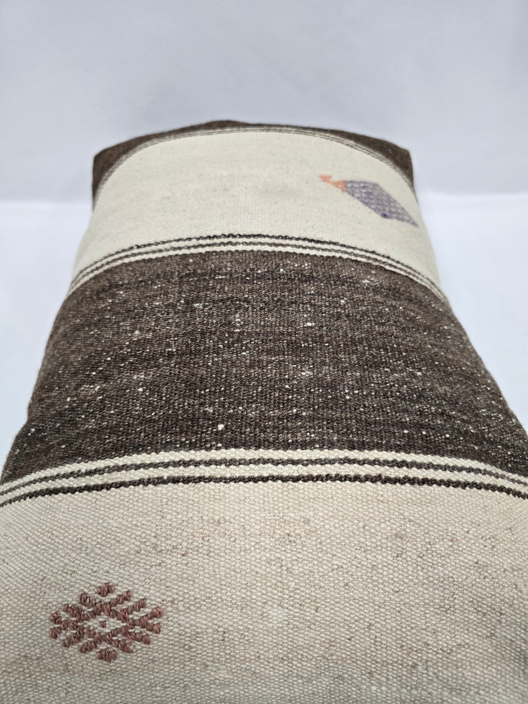 Turkish Hemp Pillow Cushion Natural Cream Brown Pillow Cushion Cover 16" x 24" #9173