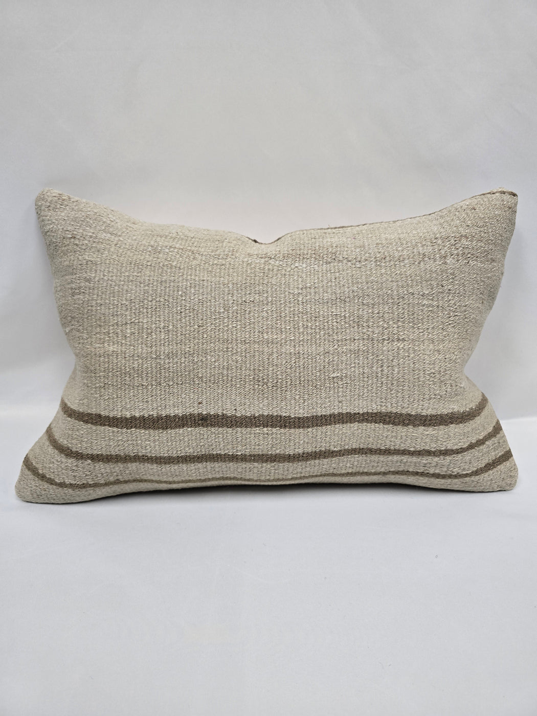 Turkish Hemp Pillow Cushion Natural Cream Brown Pillow Cushion Cover 16" x 24" #9171