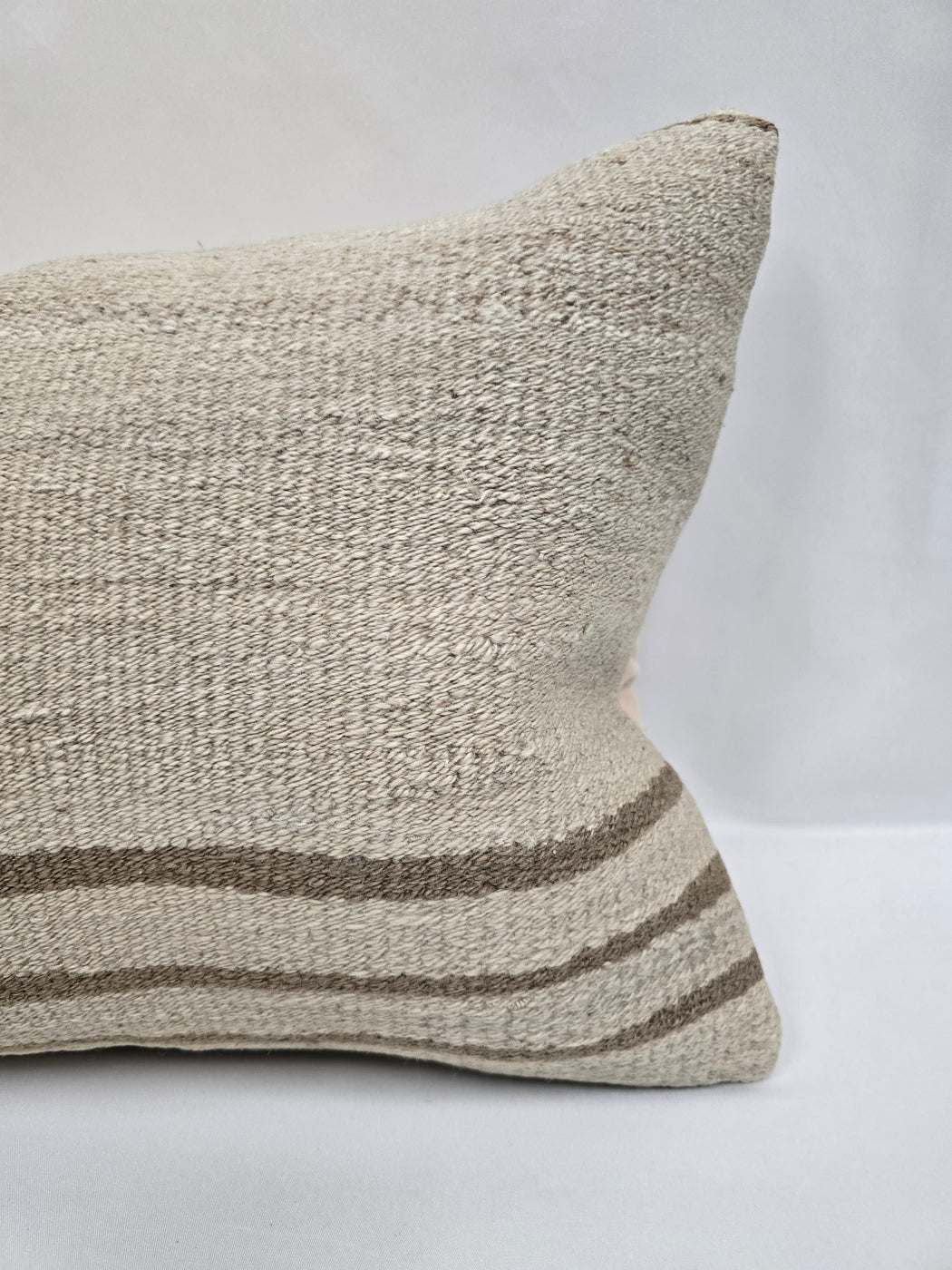 Turkish Hemp Pillow Cushion Natural Cream Brown Pillow Cushion Cover 16" x 24" #9171