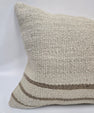 Turkish Hemp Pillow Cushion Natural Cream Brown Pillow Cushion Cover 16" x 24" #9171