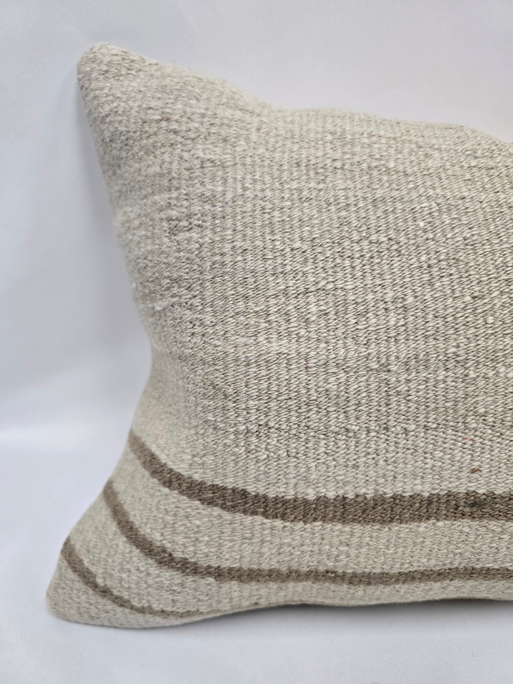 Turkish Hemp Pillow Cushion Natural Cream Brown Pillow Cushion Cover 16" x 24" #9171