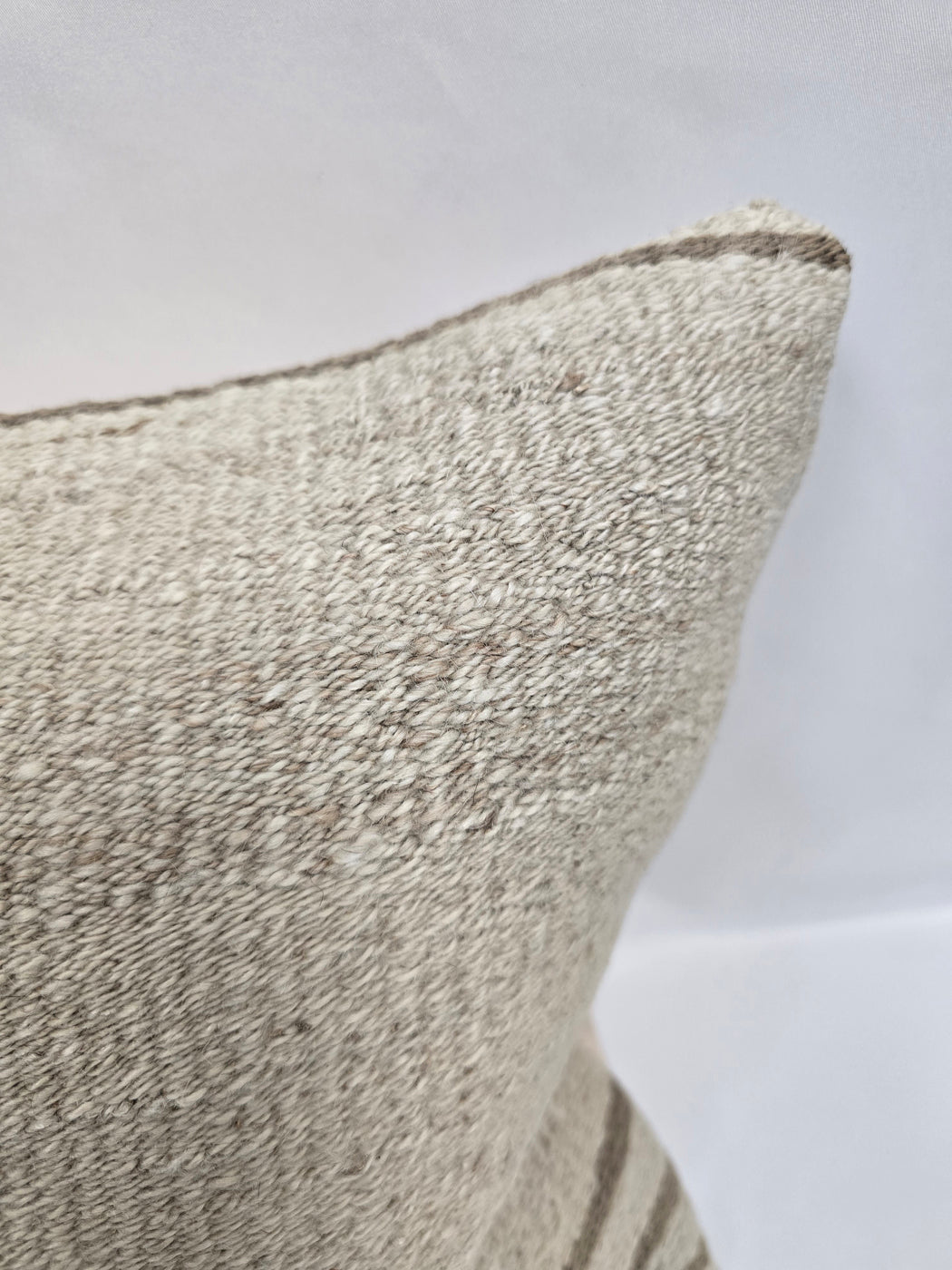 Turkish Hemp Pillow Cushion Natural Cream Brown Pillow Cushion Cover 16" x 24" #9171