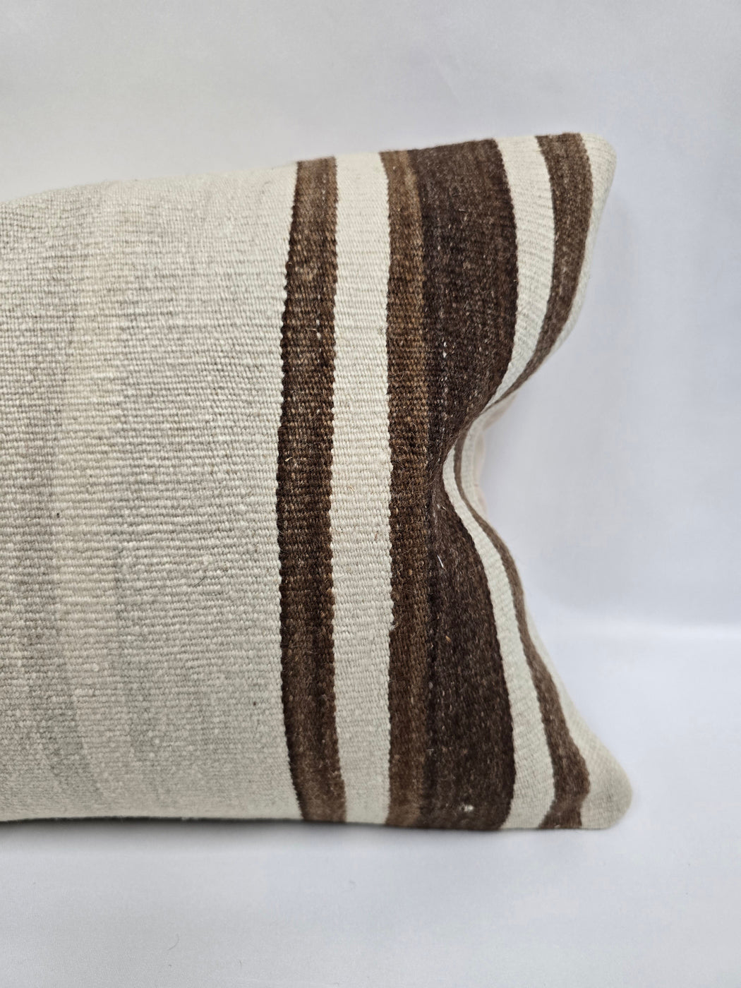 Turkish Hemp Pillow Cushion Natural Cream Brown Pillow Cushion Cover 16" x 24" #9170