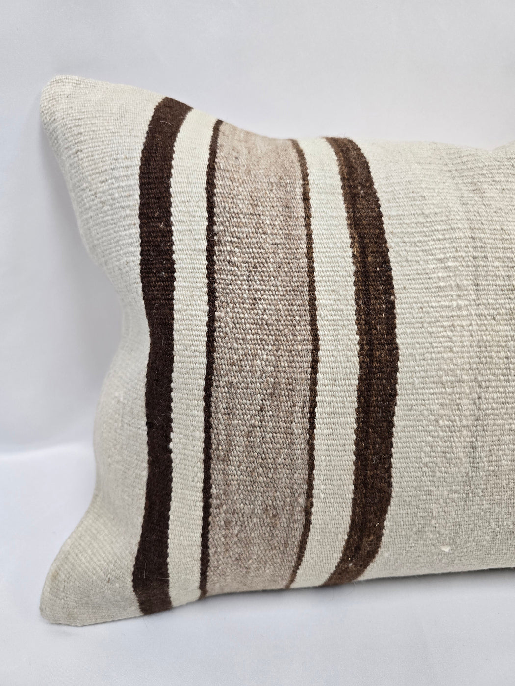 Turkish Hemp Pillow Cushion Natural Cream Brown Pillow Cushion Cover 16" x 24" #9170