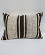 Turkish Hemp Pillow Cushion Natural Cream Black Pillow Cushion Cover 16" x 24" #9168