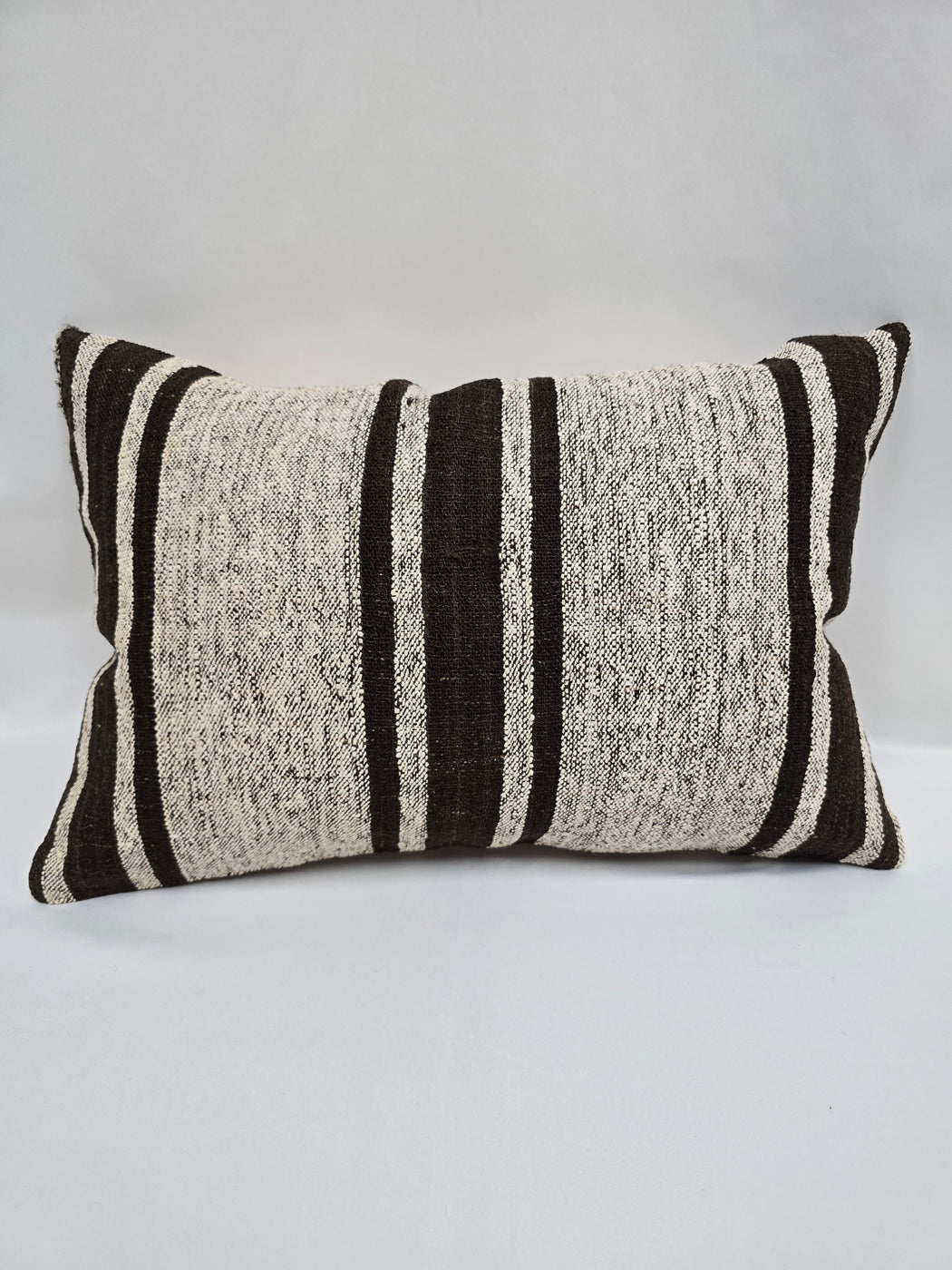 Turkish Hemp Pillow Cushion Natural Cream Black Pillow Cushion Cover 16" x 24" #9168