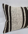 Turkish Hemp Pillow Cushion Natural Cream Black Pillow Cushion Cover 16" x 24" #9168