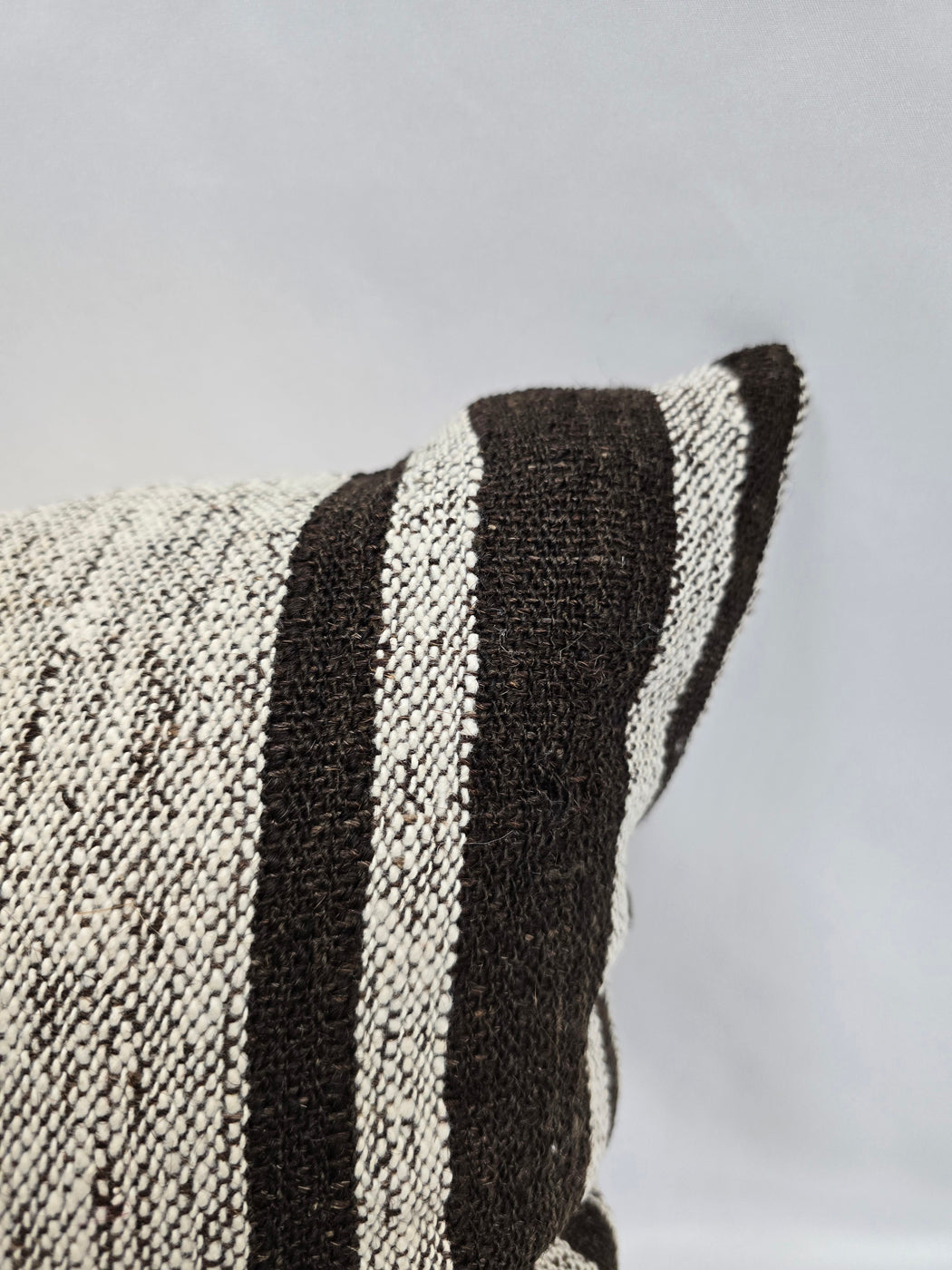 Turkish Hemp Pillow Cushion Natural Cream Black Pillow Cushion Cover 16" x 24" #9168