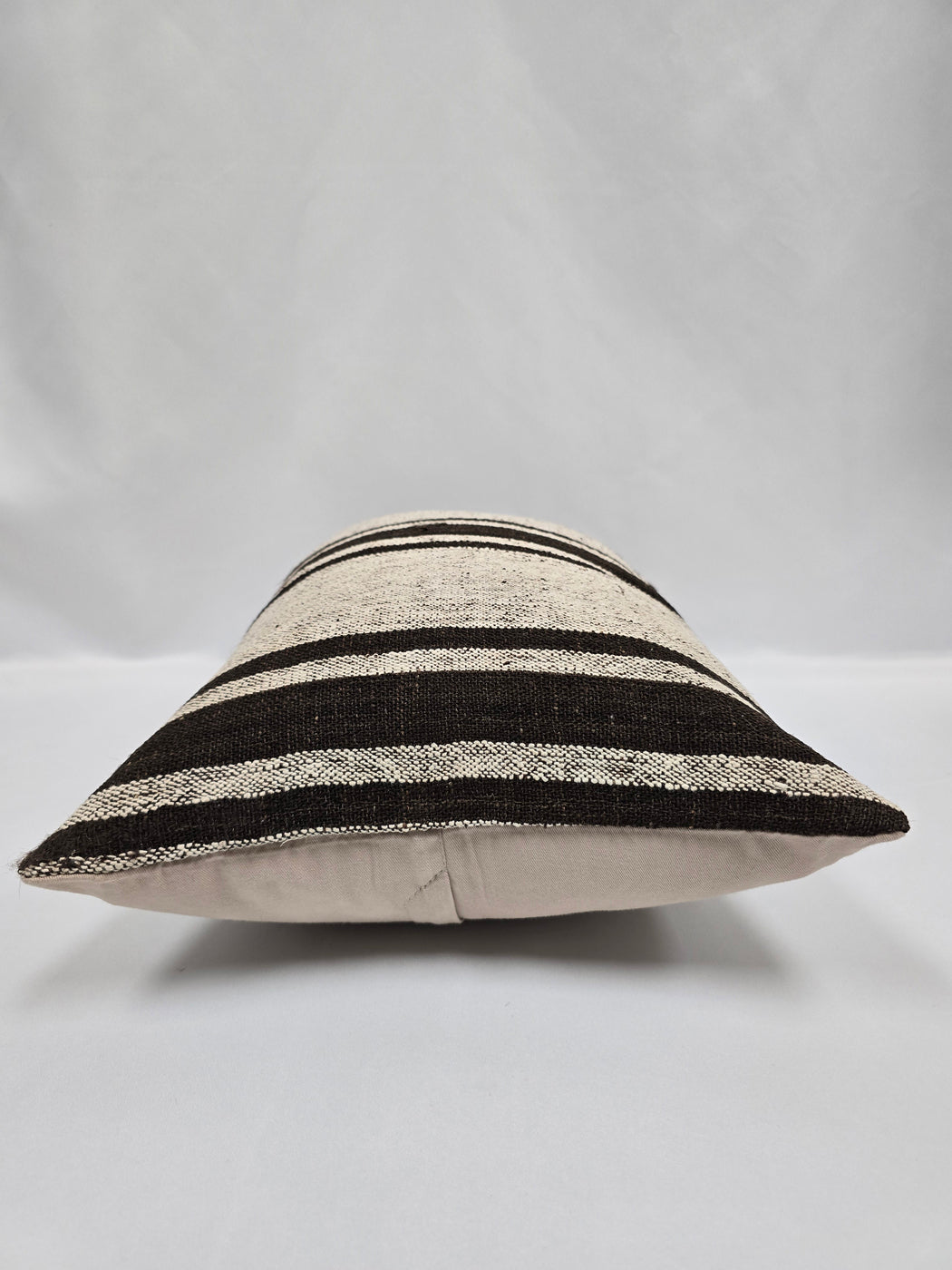 Turkish Hemp Pillow Cushion Natural Cream Black Pillow Cushion Cover 16" x 24" #9168