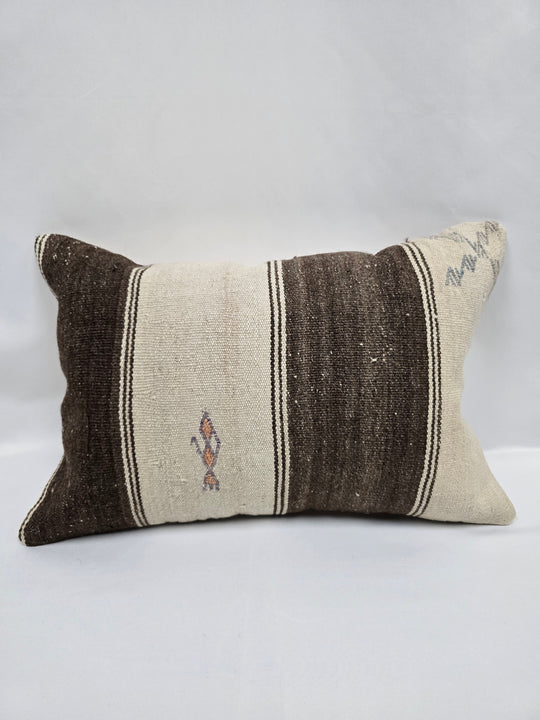 Turkish Hemp Pillow Cushion Natural Cream Brown Pillow Cushion Cover 16" x 24" #9167