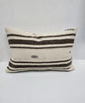 Turkish Hemp Pillow Cushion Natural Cream Brown Pillow Cushion Cover 16" x 24" #9202