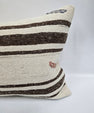 Turkish Hemp Pillow Cushion Natural Cream Brown Pillow Cushion Cover 16" x 24" #9202