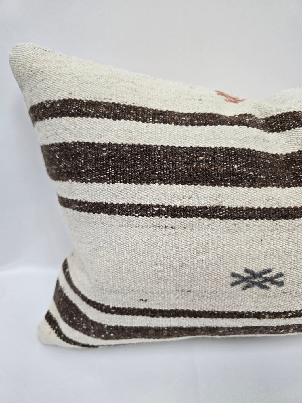 Turkish Hemp Pillow Cushion Natural Cream Brown Pillow Cushion Cover 16" x 24" #9202