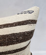 Turkish Hemp Pillow Cushion Natural Cream Brown Pillow Cushion Cover 16" x 24" #9202