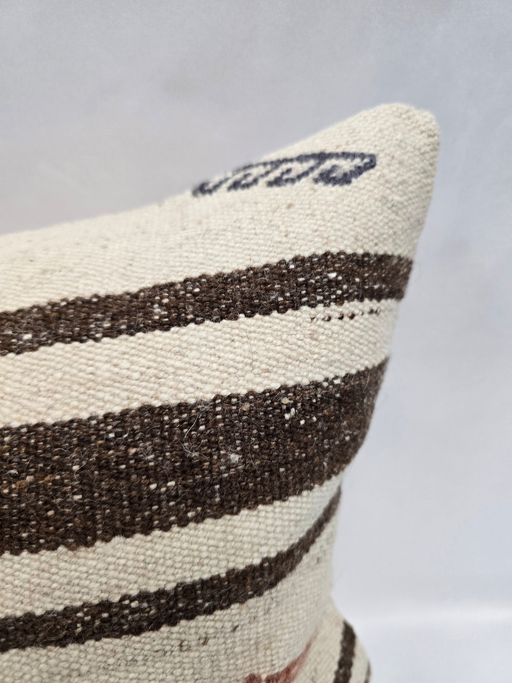 Turkish Hemp Pillow Cushion Natural Cream Brown Pillow Cushion Cover 16" x 24" #9202
