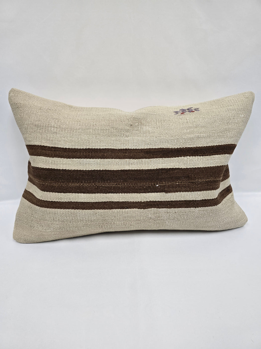 Turkish Hemp Pillow Cushion Natural Cream Brown Pillow Cushion Cover 16" x 24" #9165