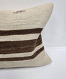 Turkish Hemp Pillow Cushion Natural Cream Brown Pillow Cushion Cover 16" x 24" #9165